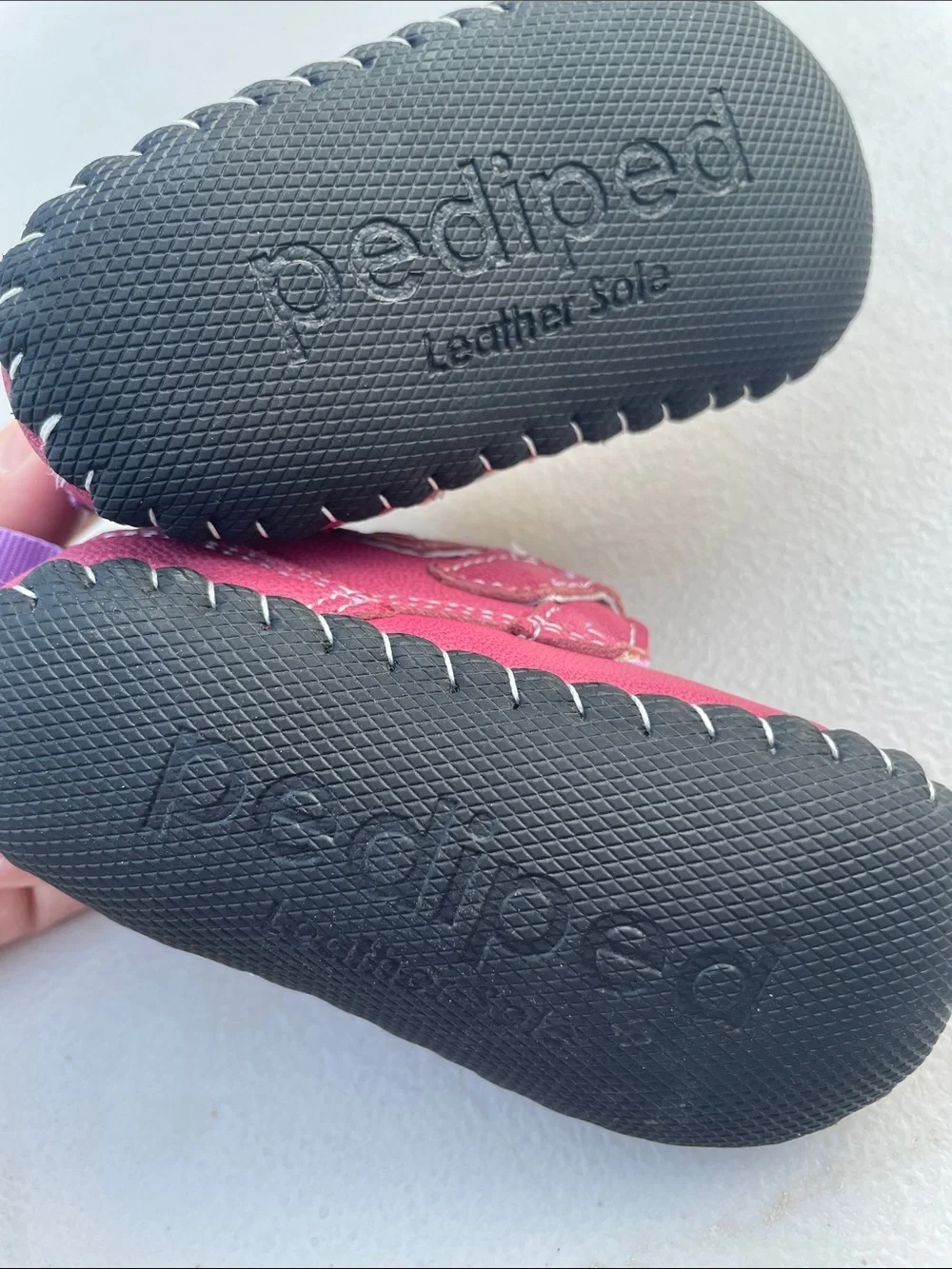 Pediped Winter Pink and Purple Leather Velcro Baby Walker Boots